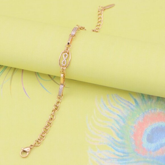 "Rose Gold Infinity Link Bracelet with Adjustable Chain, XPBL0930 - Picture 6 of 12